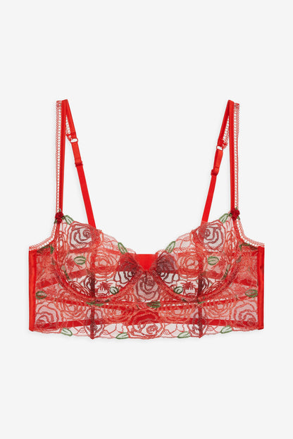 For Love and Lemons Gene Underwire Bra - Red