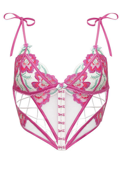 For Love and Lemons Festival Floral Bustier - Pink