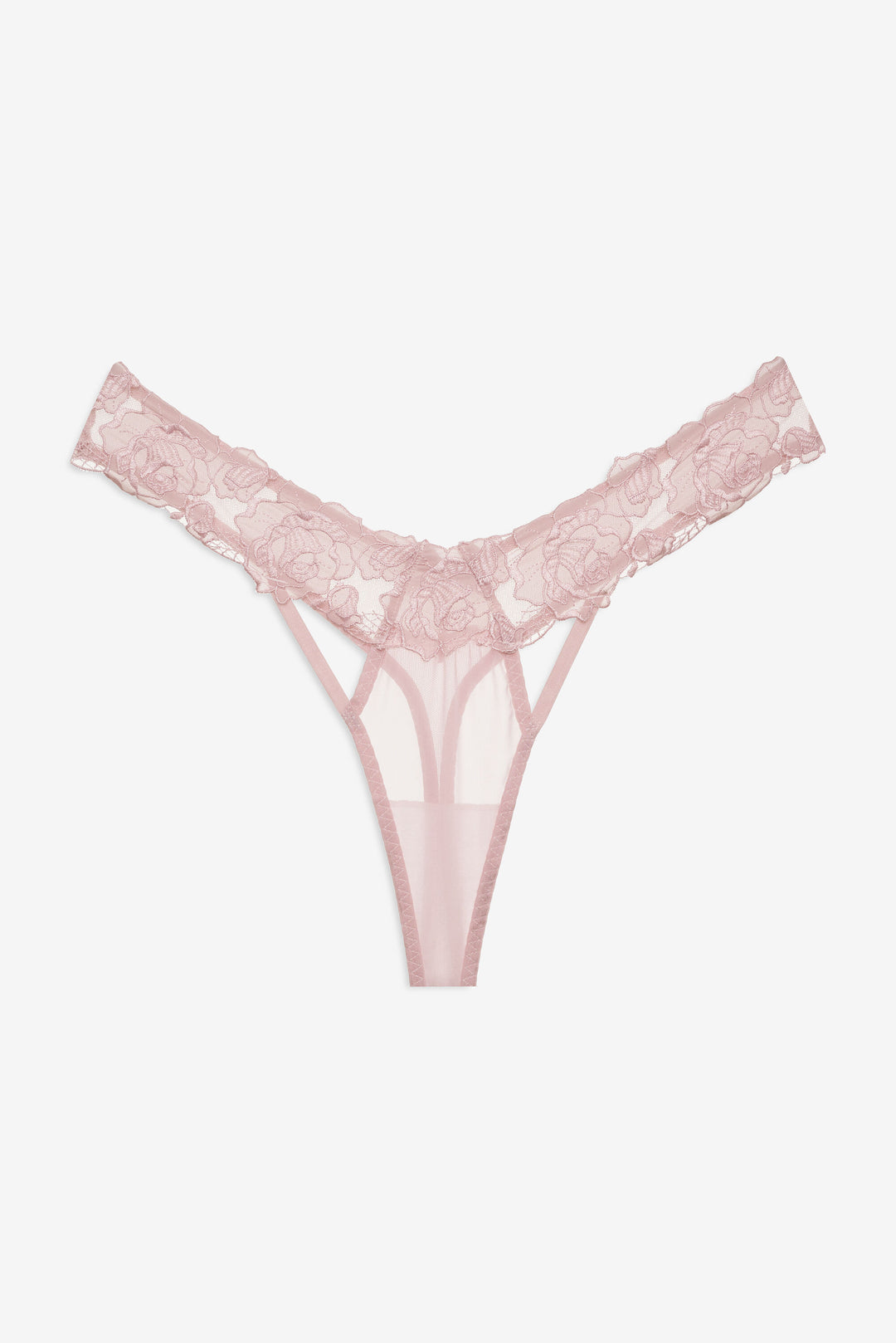 For Love and Lemons Blissful Blooms Thong Panty - Pink
