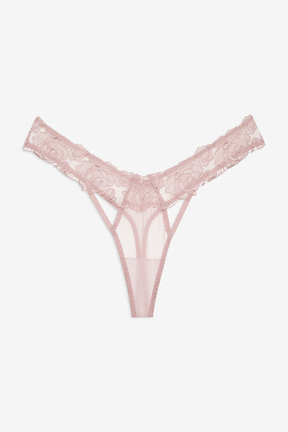 For Love and Lemons Blissful Blooms Thong Panty - Pink