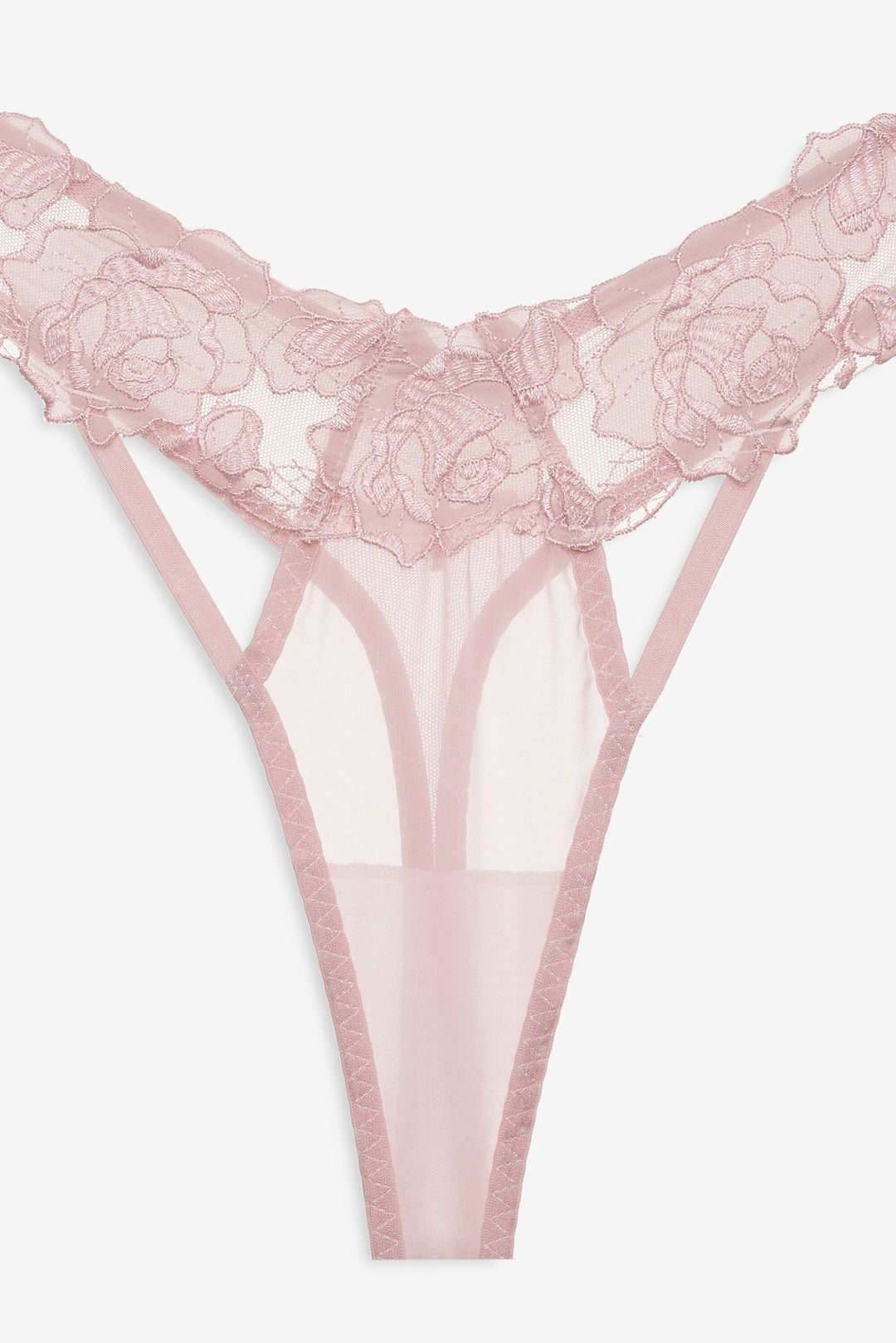 For Love and Lemons Blissful Blooms Thong Panty - Pink