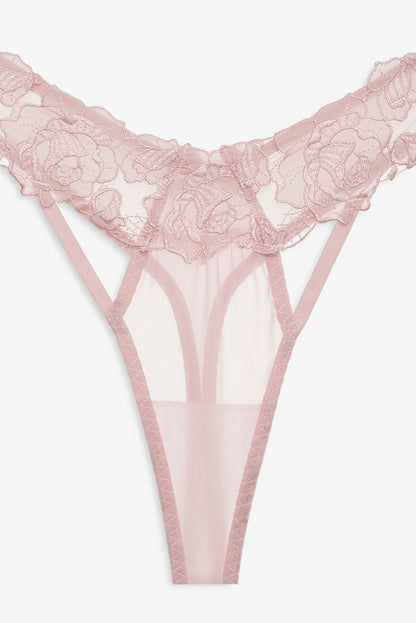 For Love and Lemons Blissful Blooms Thong Panty - Pink