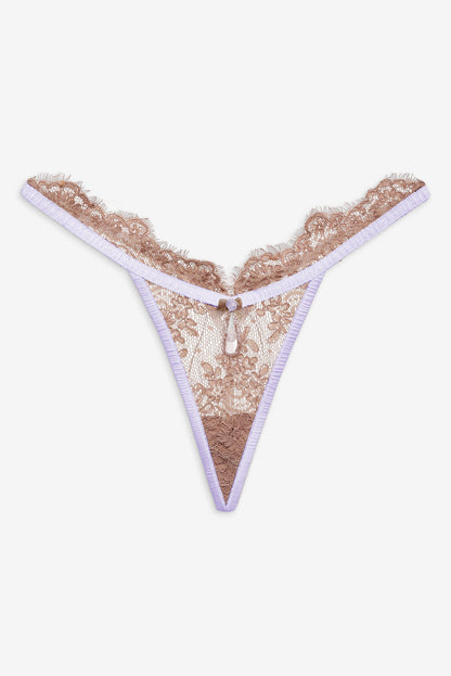 For Love and Lemons Holly Thong Panty - Chocolate
