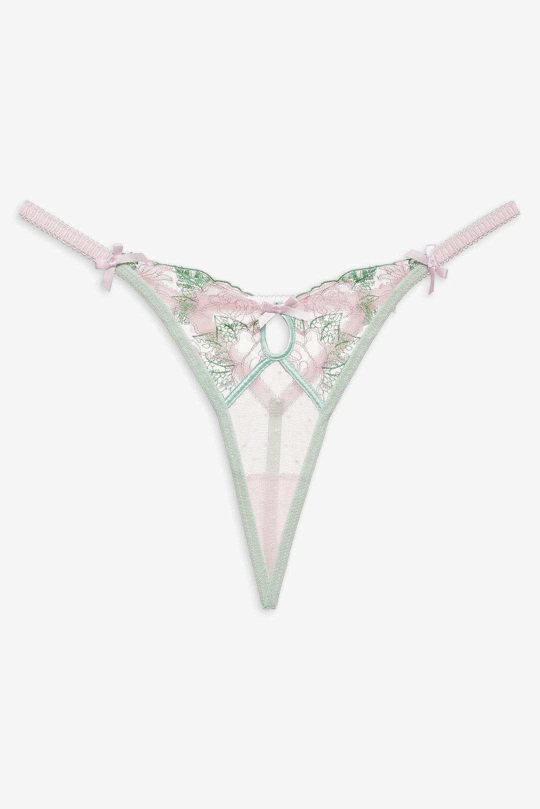 For Love and Lemons Love Story Thong Panty - Green