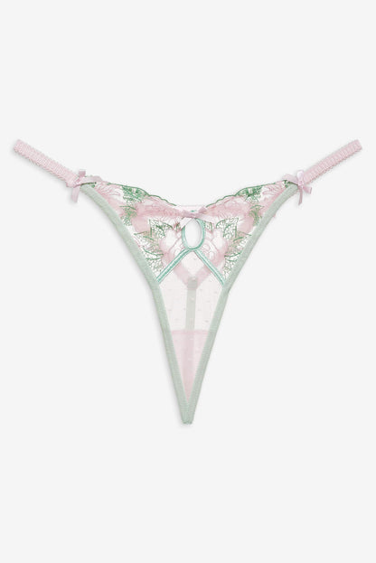 For Love and Lemons Love Story Thong Panty - Green