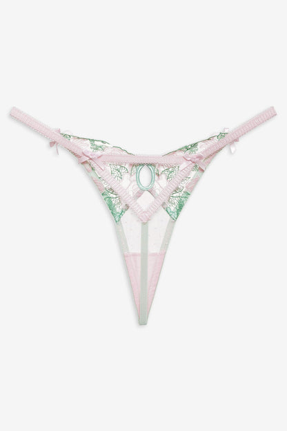 For Love and Lemons Love Story Thong Panty - Green