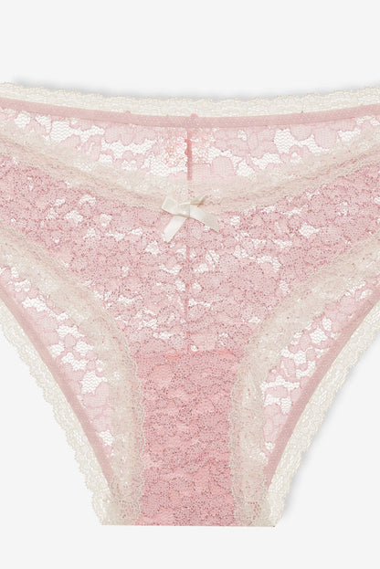 For Love and Lemons Pamela Stretch Lace Cheeky Panty - Pink