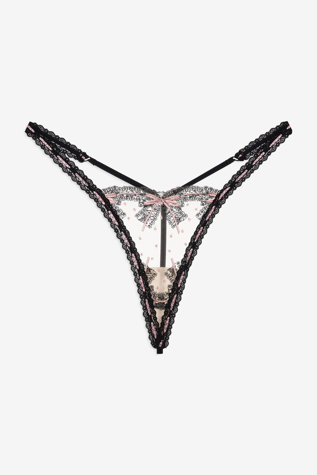 For Love and Lemons Love Letters Thong Panty - Black