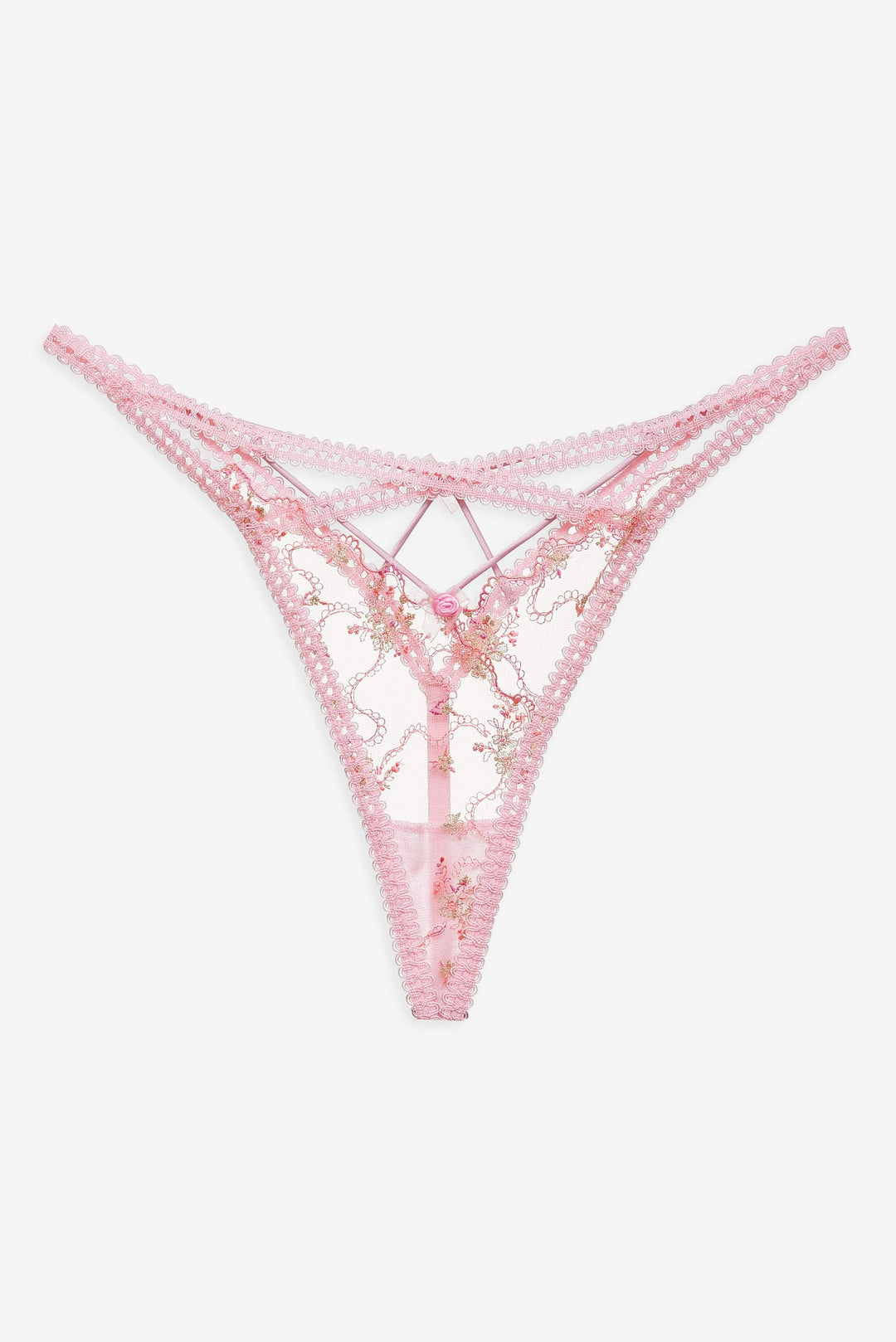 For Love and Lemons Dainty Daphne Thong Panty - Pink