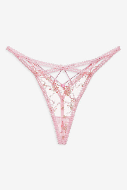For Love and Lemons Dainty Daphne Thong Panty - Pink