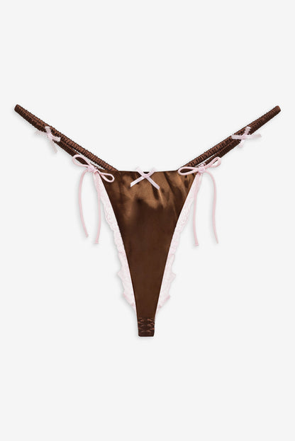 For Love and Lemons Jaden Thong Panty - Chocolate