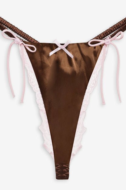 For Love and Lemons Jaden Thong Panty - Chocolate