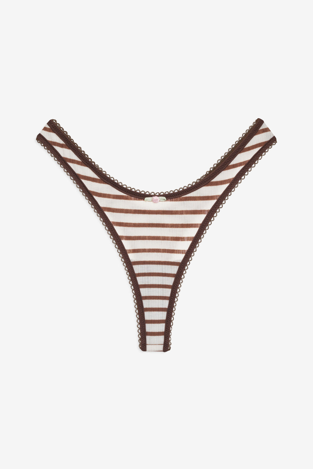 For Love and Lemons Bella Thong Panty - Brown