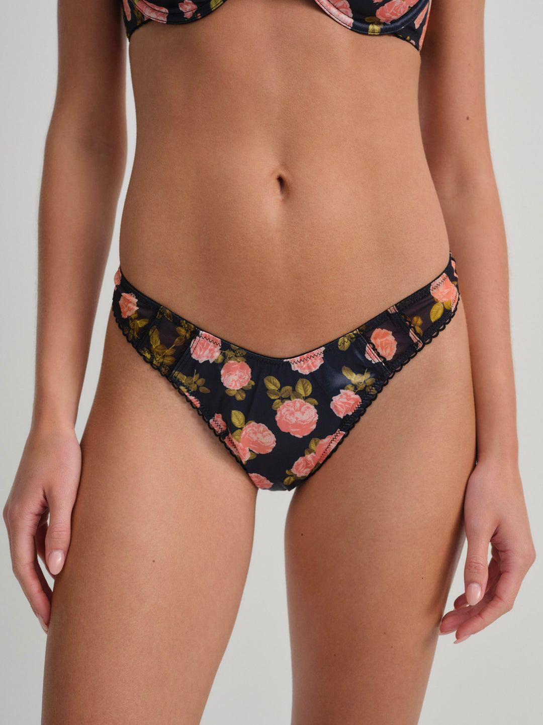 For Love and Lemons Kayla Thong Panty - Navy