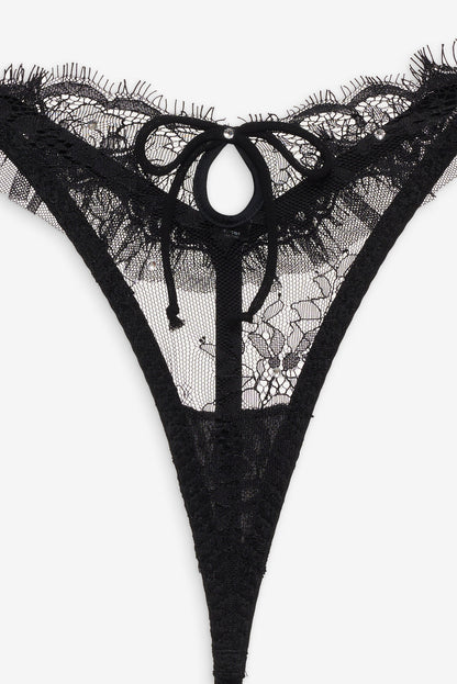 For Love and Lemons Sonja Thong Panty - Black