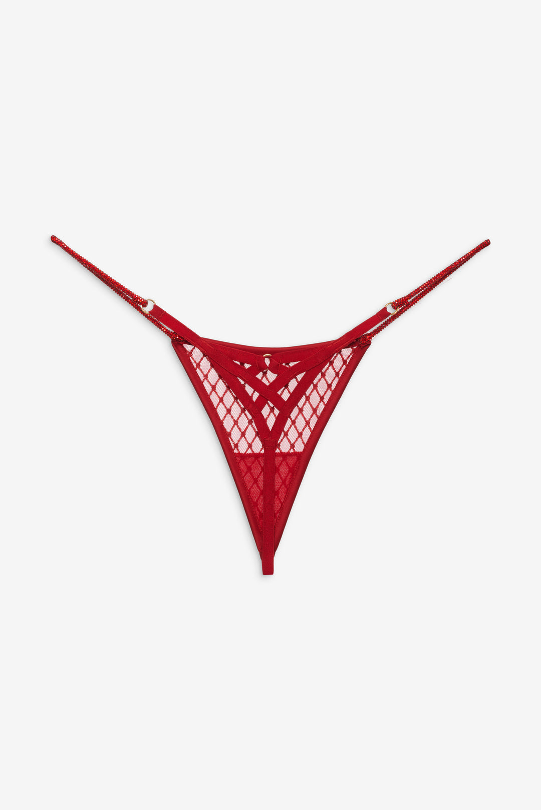 For Love and Lemons Glitter Thong Panty - Red