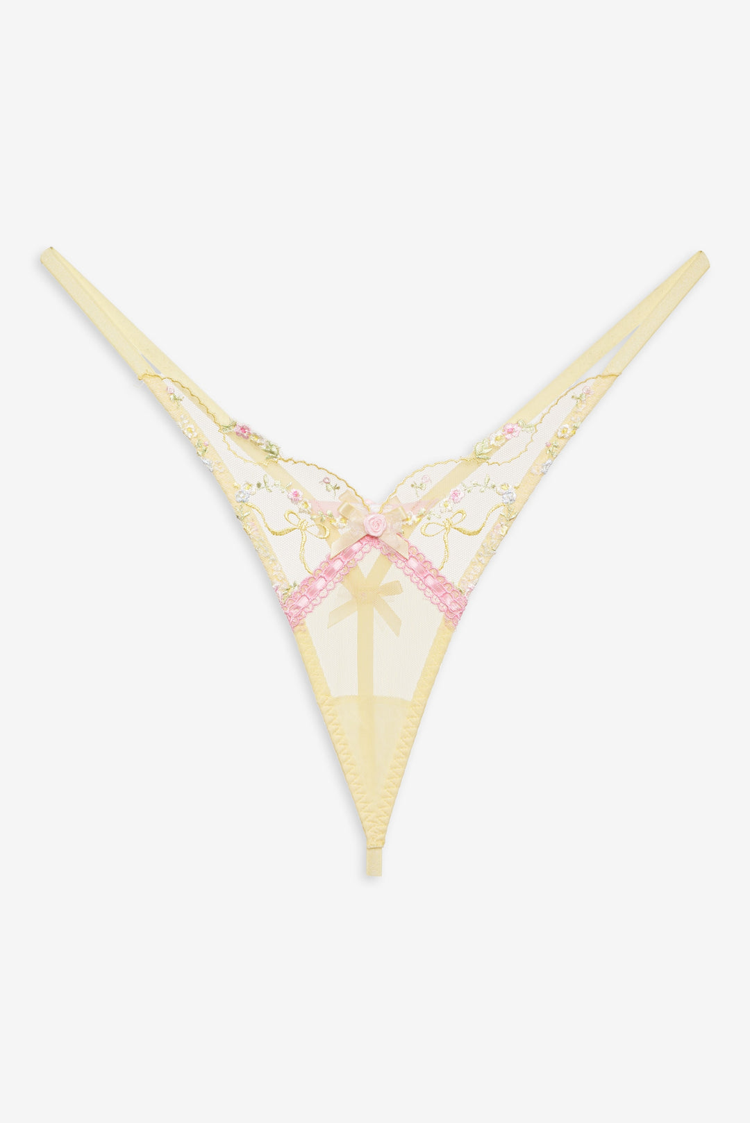 For Love and Lemons Sunny Bouquet Thong Panty - Multi Yellow