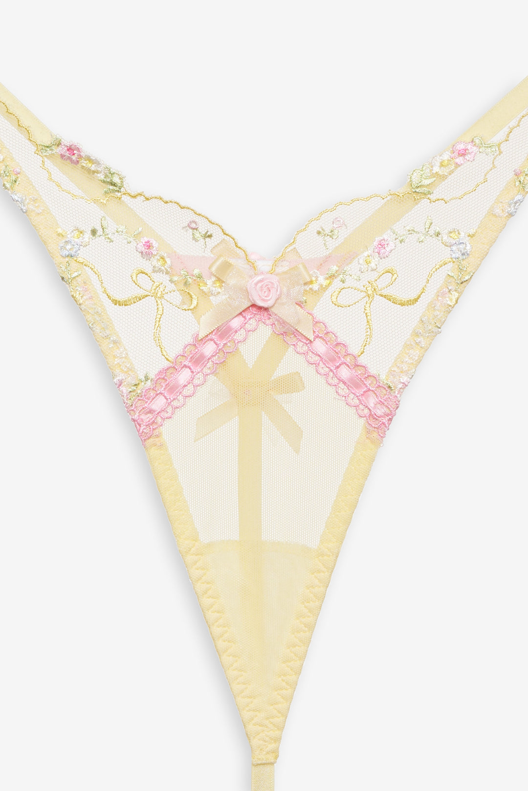 For Love and Lemons Sunny Bouquet Thong Panty - Multi Yellow