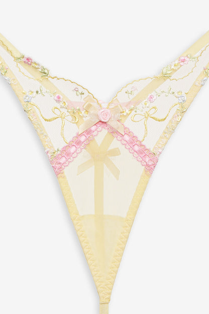For Love and Lemons Sunny Bouquet Thong Panty - Multi Yellow