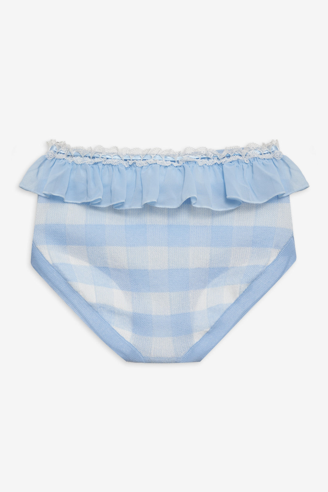 For Love and Lemons Brushed Gingham Knit Panty - Blue