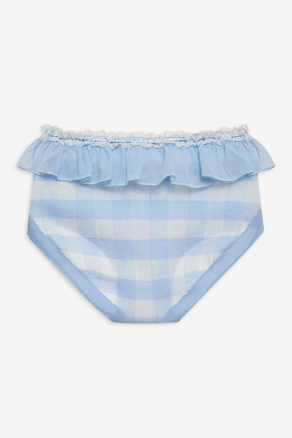 For Love and Lemons Brushed Gingham Knit Panty - Blue