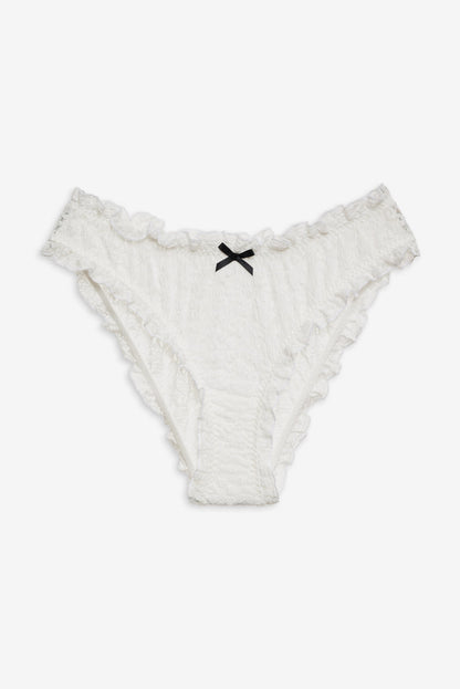 For Love and Lemons Sally Stretch Lace Cheeky Panty - White