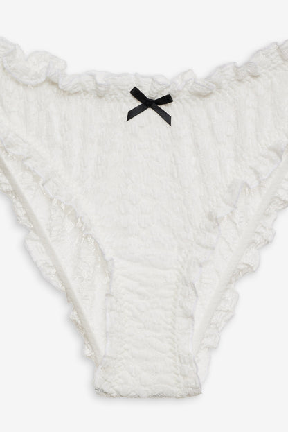 For Love and Lemons Sally Stretch Lace Cheeky Panty - White