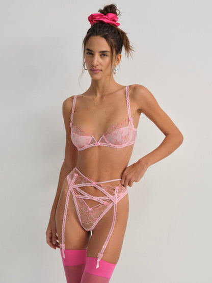 For Love and Lemons Dainty Daphne Garter Belt - Pink