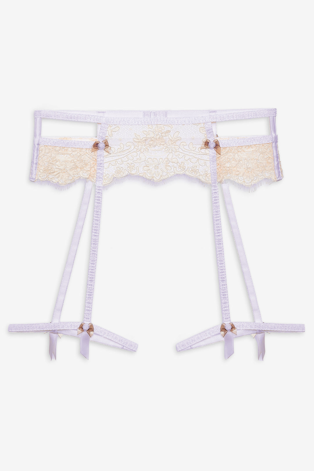 For Love and Lemons Victoria Lace Garter Belt - Cream