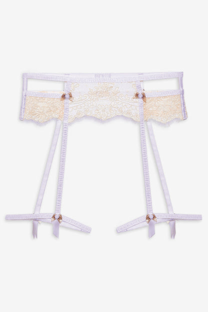 For Love and Lemons Victoria Lace Garter Belt - Cream