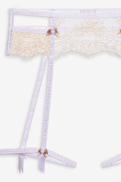 For Love and Lemons Victoria Lace Garter Belt - Cream