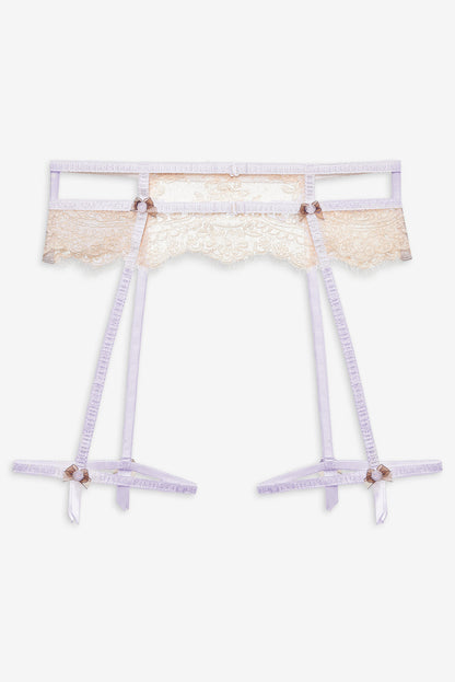 For Love and Lemons Victoria Lace Garter Belt - Cream