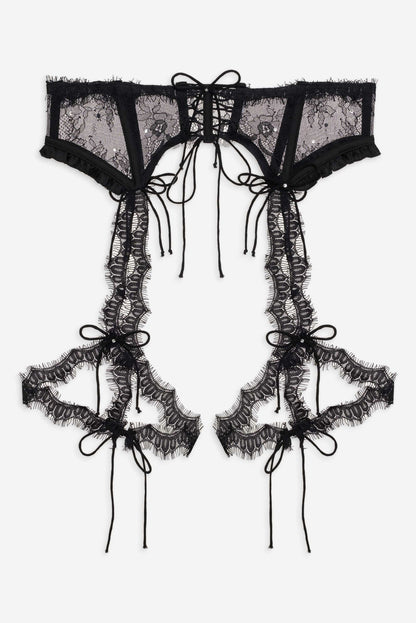 For Love and Lemons Sonja Garter Belt - Black
