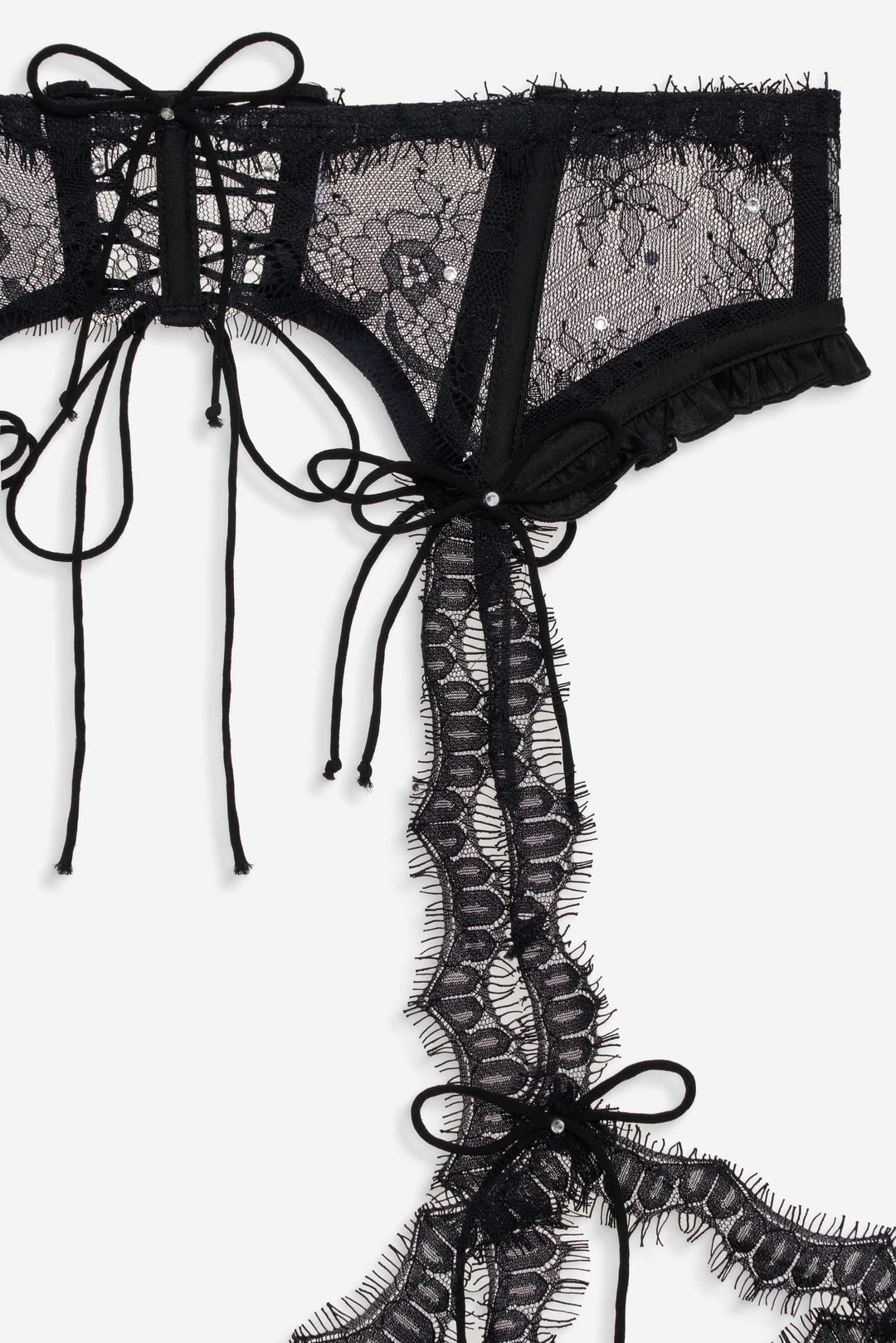 For Love and Lemons Sonja Garter Belt - Black