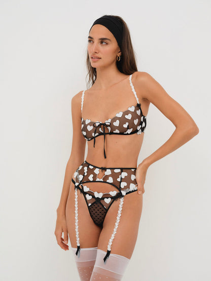 For Love and Lemons Mia Garter Belt - Black