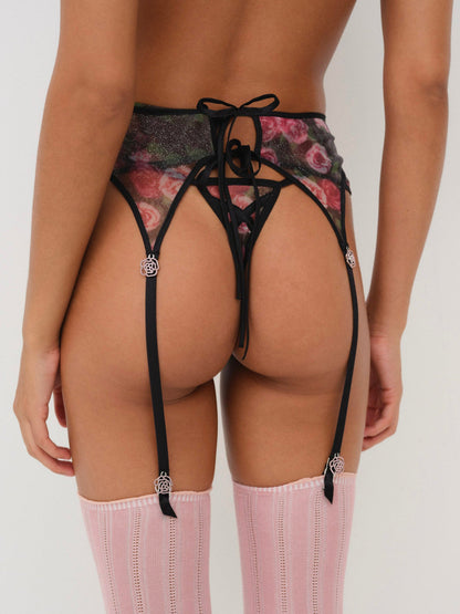 For Love and Lemons Ciara Garter Belt - Black