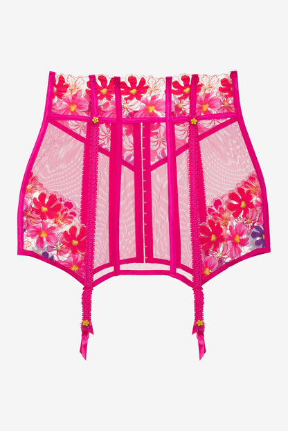For Love and Lemons Anemone Floral Garter Skirt - Pink