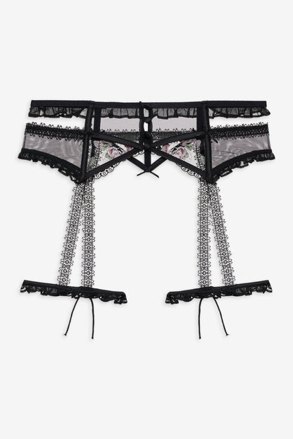 For Love and Lemons Love Garden Garter Belt - Black