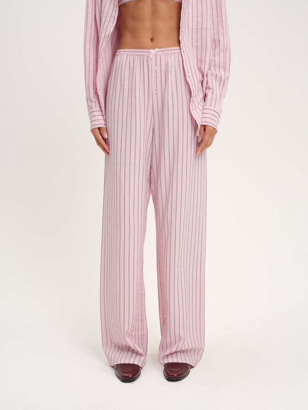 For Love and Lemons Mindy Wide Leg Pant - Pink
