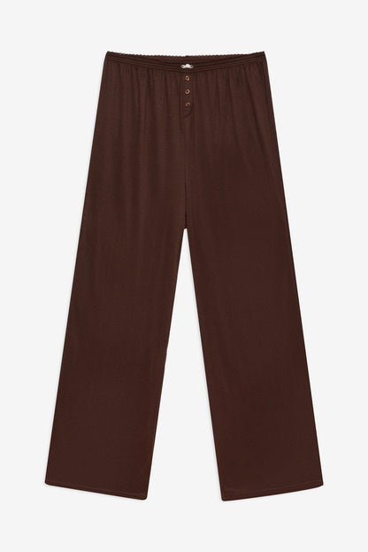For Love and Lemons Elliana Wide Leg Pant - Chocolate