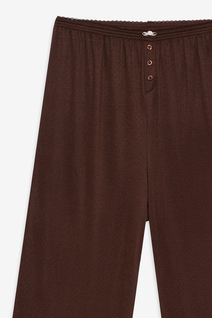 For Love and Lemons Elliana Wide Leg Pant - Chocolate