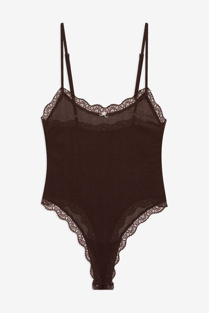 For Love and Lemons Elliana Bodysuit - Chocolate