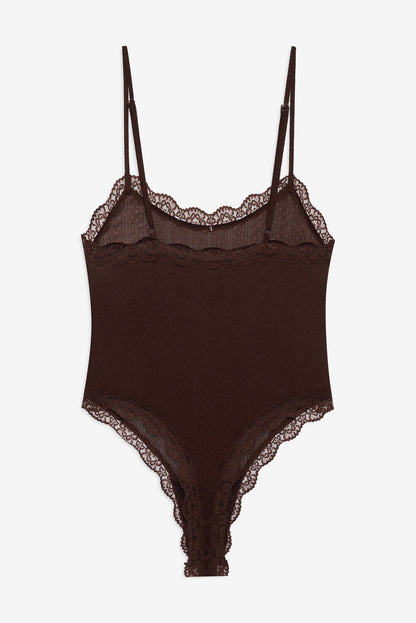 For Love and Lemons Elliana Bodysuit - Chocolate