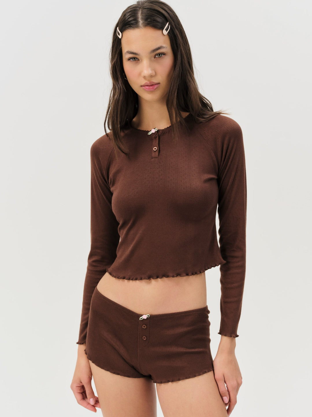 For Love and Lemons Elliana Sleep Short - Chocolate