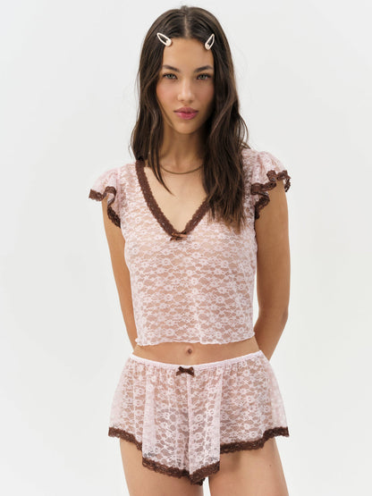 For Love and Lemons Pamela Sleep Short - LT Pink