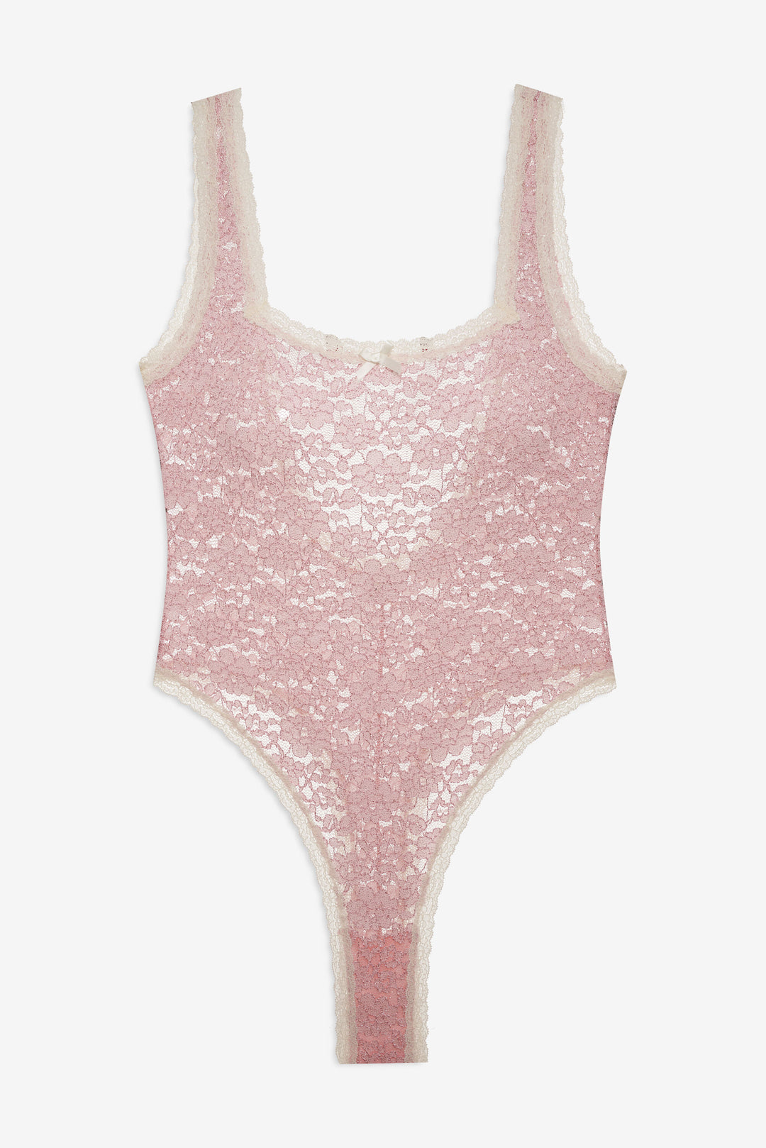 For Love and Lemons Pamela Stretch Lace Bodysuit - Pink