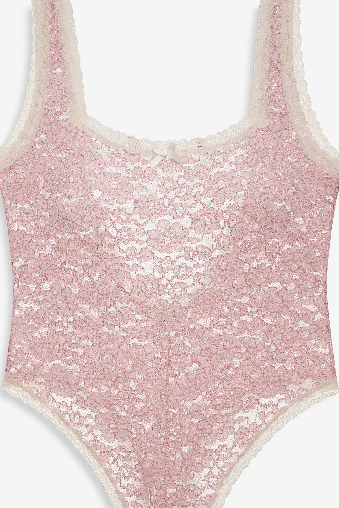 For Love and Lemons Pamela Stretch Lace Bodysuit - Pink