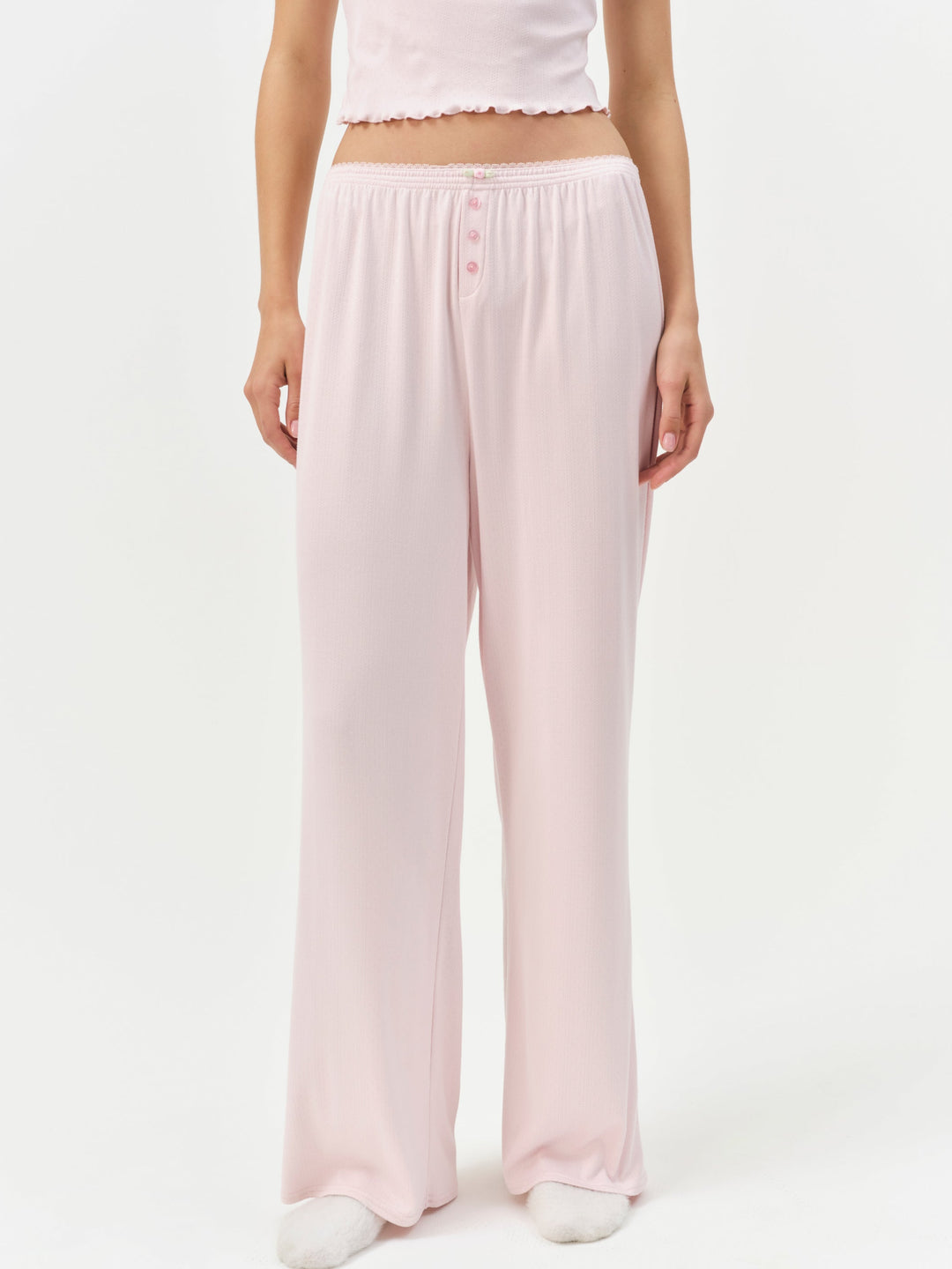 For Love and Lemons Elliana Wide Leg Pant - Dusty Pink
