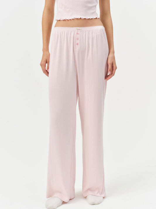 For Love and Lemons Elliana Wide Leg Pant - Dusty Pink