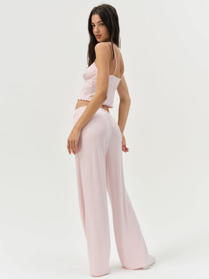 For Love and Lemons Elliana Wide Leg Pant - Dusty Pink